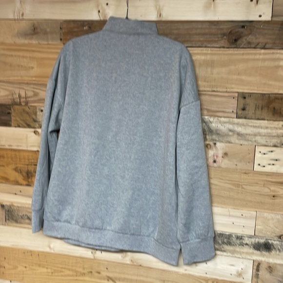 Size XL gray mock neck quarter zip sweatshirt - Picture 8 of 8
